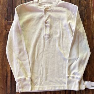 Filson Off-White Thermal Long Sleeve Cotton Henley - men’s XS